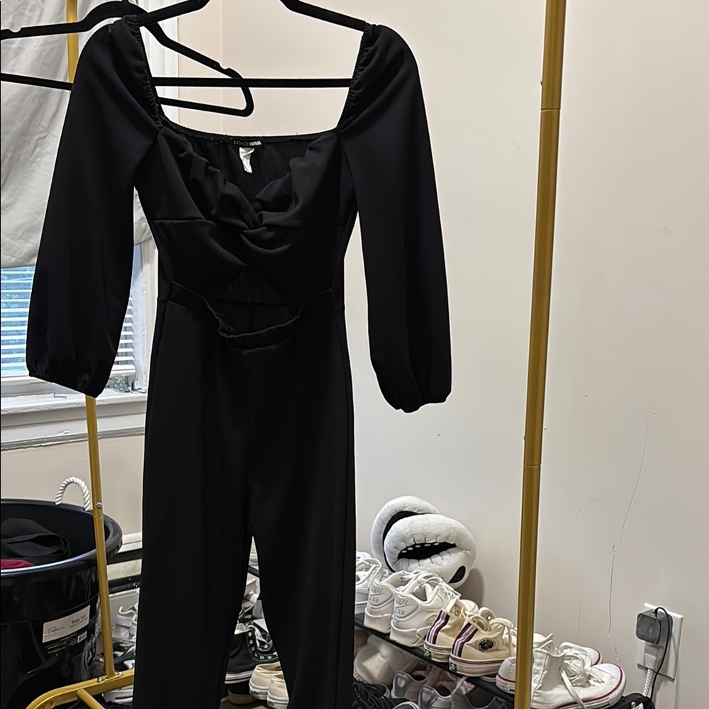 Fashion Nova Black Long Sleeve Jumpsuit